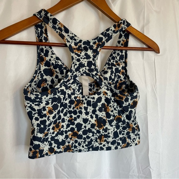 SAGE Women’s Navy Blue Orange Racer Back Sports Bra  Removable Pads Size Small - Picture 5 of 9